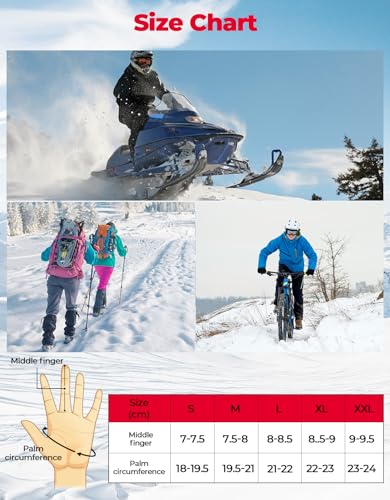 KEMIMOTO - Guantes calefaccionados para motocicleta, guantes calefactados para hombres y mujeres, guantes de trabajo con calefacción fina, visualización táctil con batería recargable que duran hasta 7 horas para esquí, ciclismo, golf, caza, senderismo, co