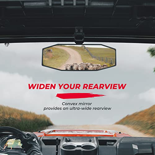 KEMIMOTO Espejo retrovisor ajustable sin herramientas, compatible con Polaris Ranger 1000 XP 900 500 570 / Crew Espejo retrovisor con visión amplia, repuesto para espejo retrovisor convexo # 2879969