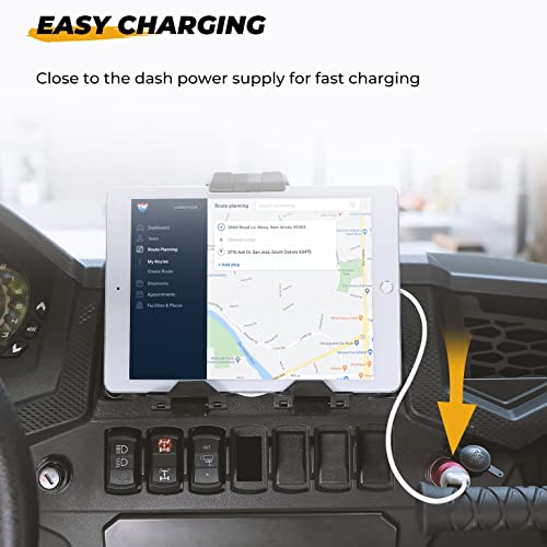 KEMIMOTO - Caja de almacenamiento para dispositivo eléctrico con GPS compatible con Polaris RZR XP Turbo RZR XP 1000 RZR para tablet de 2019-2023, soporte para teléfono, soporte de navegación con