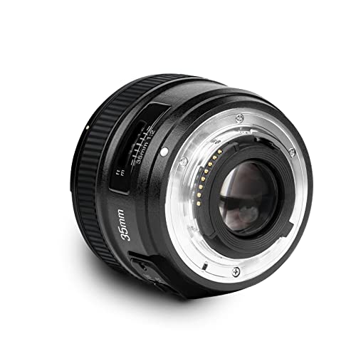 YONGNUO YN 35 mm Lente F2 1:2 AF/MF Gran Angular Fijo/Prime de Enfoque automático, Lente para cámaras réflex Digitales de Nikon