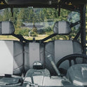 KEMIMOTO UTV - Fundas de asiento de piel, repelente al agua, juego de cojines de asiento UTV con funda para reposacabezas compatible con Can Am Defender delantero, dos puertas, fundas de asiento de banco divididas