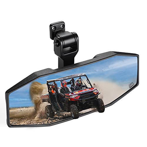 KEMIMOTO Espejo retrovisor ajustable sin herramientas, compatible con Polaris Ranger 1000 XP 900 500 570 / Crew Espejo retrovisor con visión amplia, repuesto para espejo retrovisor convexo # 2879969