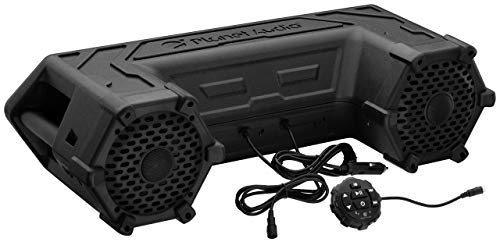 Planet Audio PATV65RGB ATV UTV Sistema de sonido resistente a la intemperie – Altavoces de 6,5 pulgadas, tweeters de 1,5 pulgadas, amplificador integrado, Bluetooth, barra de luz LED, iluminación multicolor RGB, fácil instalación