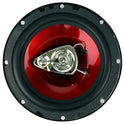 BOSS CH6530 - Altavoces coaxiales de audio para coche (6,5 cm, 3 vías, 600 W), color rojo