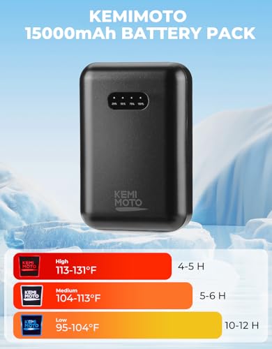 KEMIMOTO - Chaquetas calentadas para hombres con batería de 15000 mAh, chamarra de calefacción eléctrica para invierno al aire última intervensión