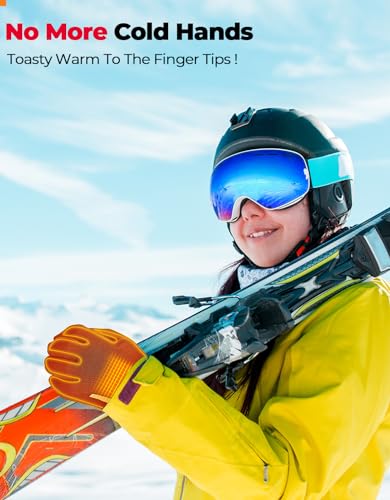 KEMIMOTO - Guantes calefaccionados para motocicleta, guantes calefactados para hombres y mujeres, guantes de trabajo con calefacción fina, visualización táctil con batería recargable que duran hasta 7 horas para esquí, ciclismo, golf, caza, senderismo, co