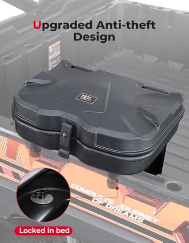KEMIMOTO 2023 - Caja de almacenamiento para cama compatible con Polaris Ranger 1000 XP 900 800 700 570 500, Polaris General 1000 Caja de carga dura de 21 litros, accesorios para cama