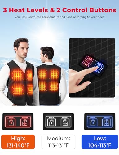 KEMIMOTO - Chaleco calefactor para hombre, chaleco calefactor de invierno, chaleco de caza climatizado, guante táctico, batería no incluida