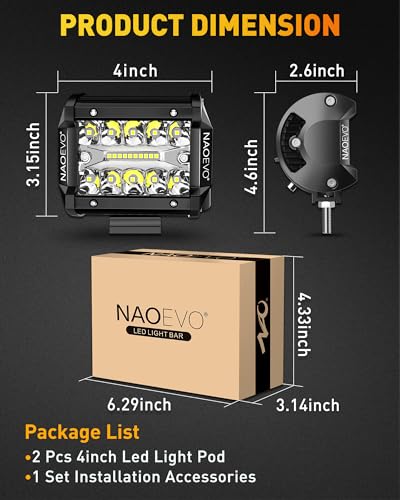 NAOEVO Combo de cápsulas de luz LED de 4 pulgadas