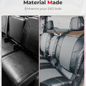 KEMIMOTO UTV - Fundas de asiento de piel, repelente al agua, juego de cojines de asiento UTV con funda para reposacabezas compatible con Can Am Defender delantero, dos puertas, fundas de asiento de banco divididas
