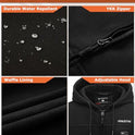 Venustas Sudadera con capucha climatizada con batería 11V para unisex con 5 zonas de calefacción, sudadera climatizada para hombres y mujeres