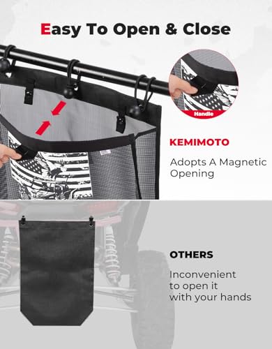 KEMIMOTO UTV Bolsa de basura universal de malla compatible con Polaris RZR Can-Am CFmoto Pioneer Teryx Mule Yamaha Arctic Cat carrito de golf todoterreno