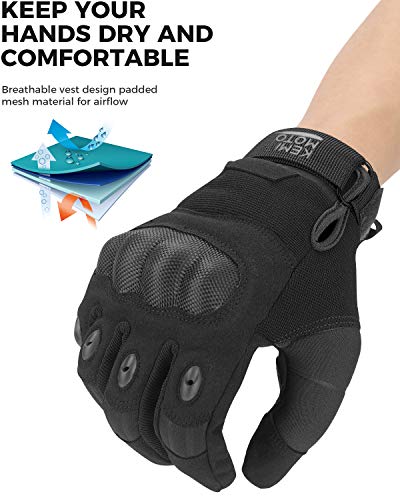 kemimoto Guantes tácticos para hombres, guantes de combate con visualización táctil con nudillos duros para trabajo al aire última intervensión, deportes, motocicleta, ciclismo, entrenamiento táctico, airsoft, paintball, tiro, caza, senderismo, camping, e