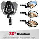 KEMIMOTO - Espejos laterales de aluminio UTV, se adapta a barra enrollable de 1.75"-2" con parabrisas, compatible con Polaris RZR Turbo XP1000 Can Am Talon Kawasaki, espejos laterales reemplazables
