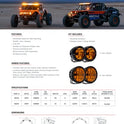 RIGID INDUSTRIES 36123-360 Series - Punto de 4 pulgadas con lente ámbar PRO e iluminación trasera | Par