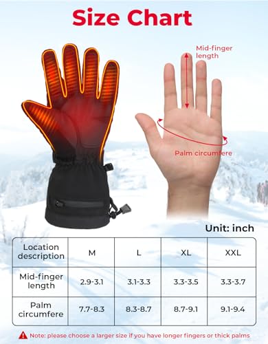 KEMIMOTO - Guantes calefactados para hombres y mujeres, guantes de pesca con hielo, batería eléctrica recargable, 2 unidades, calentador de manos de 7.4 V, para invierno, motocicleta, esquí, snowboard, caza, camping