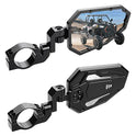 KEMIMOTO - Espejos laterales de aluminio UTV, se adapta a barra enrollable de 1.75"-2" con parabrisas, compatible con Polaris RZR Turbo XP1000 Can Am Talon Kawasaki, espejos laterales reemplazables