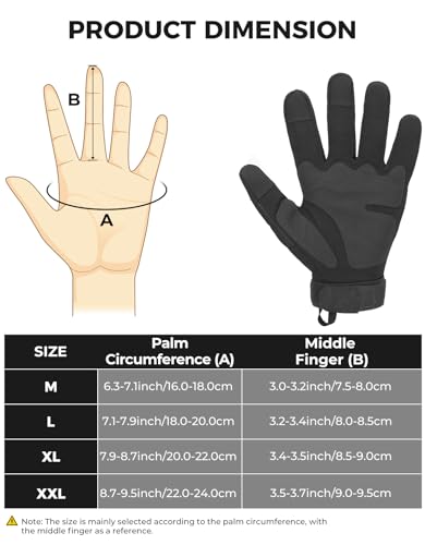 kemimoto Guantes tácticos para hombres, guantes de combate con visualización táctil con nudillos duros para trabajo al aire última intervensión, deportes, motocicleta, ciclismo, entrenamiento táctico, airsoft, paintball, tiro, caza, senderismo, camping, e