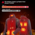 KEMIMOTO Sudadera con capucha térmica con batería de 12 V, sudadera térmica para hombres y mujeres, chaqueta de forro polar con cremallera completa