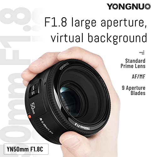 Yongnuo yn50 mm f1.8 lente gran apertura Auto Focus lente para cámara Canon EF Monte EOS
