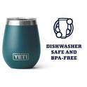 YETI Rambler - Vaso de vino de 10 onzas, aislado al vacío, acero inoxidable con tapa MagSlider