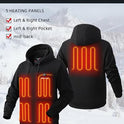 Venustas - Sudadera con capucha climatizada con batería de 7.4 V para unisex con 5 zonas de calefacción, sudadera con calefacción para hombres y mujeres