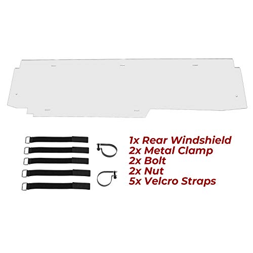 Kemimoto X3 Back UTV Parabrisas compatible con 2017 2018 2019 2020 2021 Can Am Maverick X3 X3 Max PC Heavy Duty Full Back Window Shield