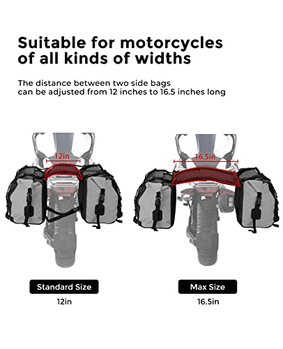 Kemimoto Alforjas de motocicleta impermeables de PVC 50L