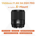Lente YONGNUO YN50MM F1.8X Pro, para cámaras Fujifilm X-Mount, enfoque automático AF MF, lente Prime estándar APS-C Frame