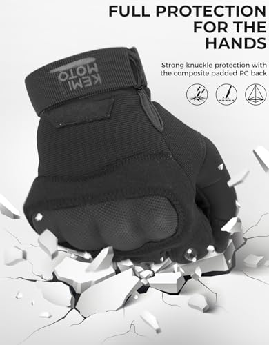 kemimoto Guantes tácticos para hombres, guantes de combate con visualización táctil con nudillos duros para trabajo al aire última intervensión, deportes, motocicleta, ciclismo, entrenamiento táctico, airsoft, paintball, tiro, caza, senderismo, camping, e