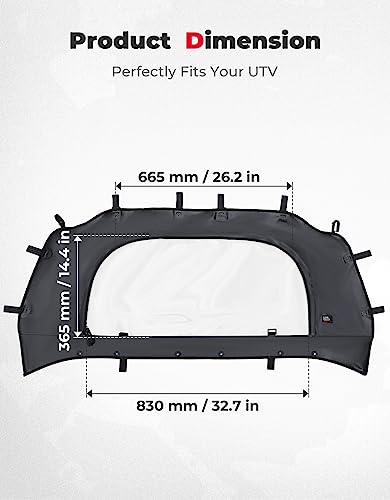 Kemimoto PRO XP - Parabrisas trasero UTV suave para ventana trasera compatible con RZR PRO XP /Turbo R 2020-2023 - Tapón de polvo, a prueba de polvo, accesorios de panel a prueba de lluvia