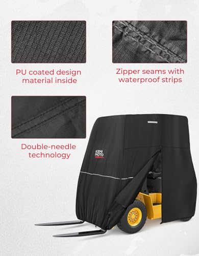 KEMIMOTO Funda para carretilla elevadora, cubierta de almacenamiento para carretillas elevadoras laterales con cierre resistente, 420D, Oxford compatible con carretillas elevadoras de hasta 8000 libras, resistente al agua, resistente al viento, accesorios