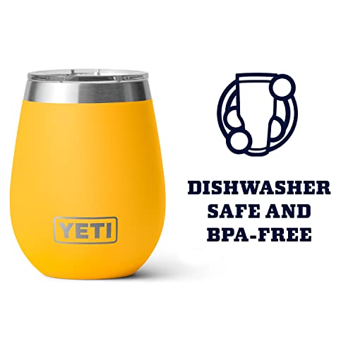 YETI Rambler - Vaso de vino de 10 onzas, aislado al vacío, acero inoxidable con tapa MagSlider