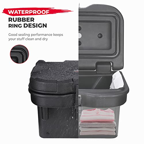 KEMIMOTO UTV - Caja de almacenamiento compatible con Polaris Ranger 500 570 900 1000/XP General 1000 4 2016 2017 2018 2019 2020 2021 2022 2023, caja de almacenamiento de carga de polietileno de baja densidad