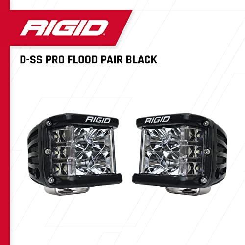 Rigid Industries - D-SS Pro, inundación, Carcasa Negra (par) para automóviles y ATV
