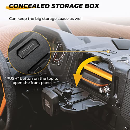 KEMIMOTO - Caja de almacenamiento para dispositivo eléctrico con GPS compatible con Polaris RZR XP Turbo RZR XP 1000 RZR para tablet de 2019-2023, soporte para teléfono, soporte de navegación con