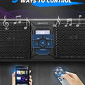 KEMIMOTO Barra de sonido UTV de 6 altavoces impermeables, Bluetooth, sincronización de música, multicolor, luces SxS de 26 pulgadas, barra de sonido inalámbrica para carrito de golf UTV con barra de rollo de 1.7-2.25 pulgadas