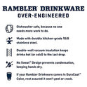 YETI Rambler - Botella de 18 onzas, acero inoxidable, aislada al aspiradora, con tapa caliente