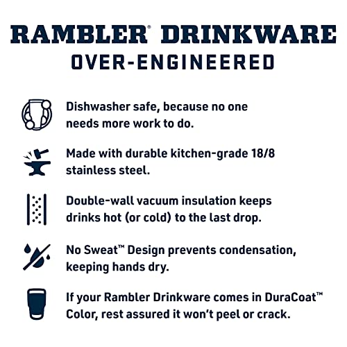 YETI Rambler - Botella de 18 onzas, acero inoxidable, aislada al aspiradora, con tapa caliente