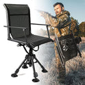 KEMIMOTO Silla de caza giratoria silenciosa de 360 grados, altura ajustable, plegable, portátil, cómoda, silla de caza y pesca