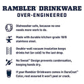 YETI Rambler - Botella de 18 onzas, acero inoxidable, aislada al aspiradora, con tapa caliente