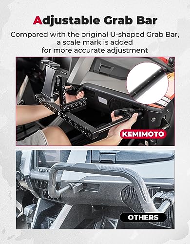 KEMIMOTO - Soportes electrónicos para dispositivos con barra de agarre compatible con RZR PRO XP, soporte para dispositivos electrónicos para teléfono tablet y GPS compatible con Polaris RZR PRO XP/XP4 2022-2023 RZR PRO R/Turbo R