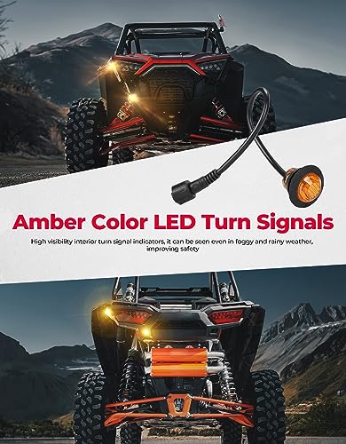 KEMIMOTO Kit de intermitentes UTV, universal UTV ATV Street con interruptor basculante, bocina 110D, kit de intermitentes Plug and Play compatible con Polaris, Can-Am, Kawasaki, Arctic Cat, CFMOTO,