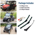 Xislet UTV - Limpiaparabrisas de mano compatible con Polaris Ranger RZR Can Am Kawasaki Honda Pioneer Golf Cart manual limpiaparabrisas Kit de montaje de kit de instrucciones incluidas