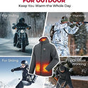 KEMIMOTO Sudadera con capucha térmica con batería de 12 V, sudadera térmica para hombres y mujeres, chaqueta de forro polar con cremallera completa