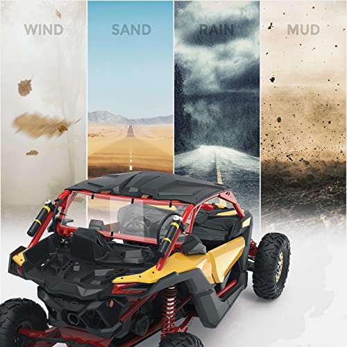 Kemimoto X3 Back UTV Parabrisas compatible con 2017 2018 2019 2020 2021 Can Am Maverick X3 X3 Max PC Heavy Duty Full Back Window Shield
