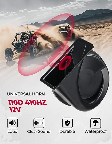 KEMIMOTO Kit de intermitentes UTV, universal UTV ATV Street con interruptor basculante, bocina 110D, kit de intermitentes Plug and Play compatible con Polaris, Can-Am, Kawasaki, Arctic Cat, CFMOTO,