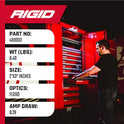 Rigid Industries - Luz de baja potencia serie A, luz LED blanca, luz todoterreno, luz LED accesoria, luz universal todoterreno (luz única, 480033)