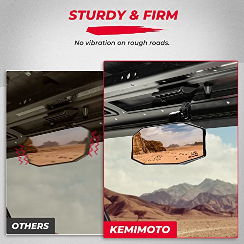 KEMIMOTO Espejo retrovisor ajustable sin herramientas, compatible con Polaris Ranger 1000 XP 900 500 570 / Crew Espejo retrovisor con visión amplia, repuesto para espejo retrovisor convexo # 2879969