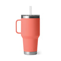 YETI Rambler - Vaso de 35 onzas con asa y tapa de popote, vaso de agua, taza aislada al aspiradora con asa, acero inoxidable, coral